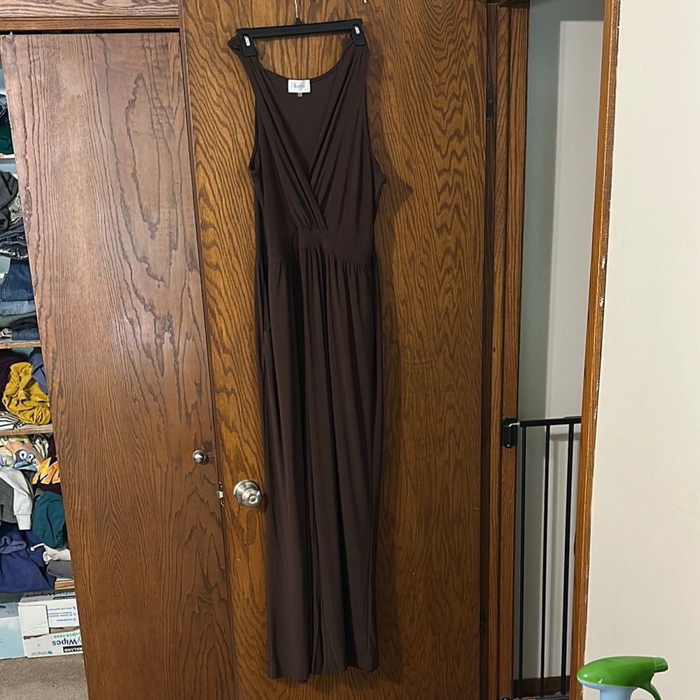 Brown Sleeveless Jumpsuit